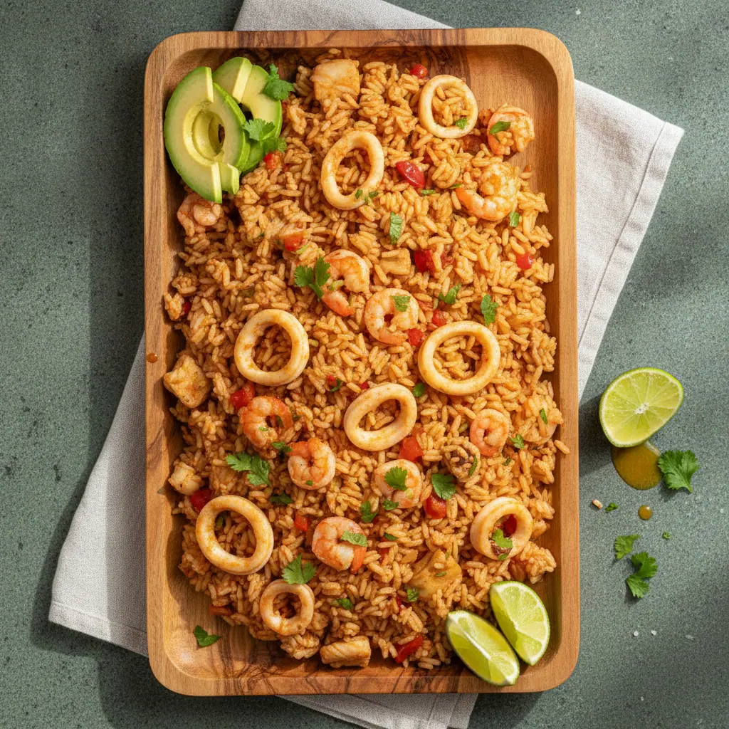 Arroz con mariscos costeño