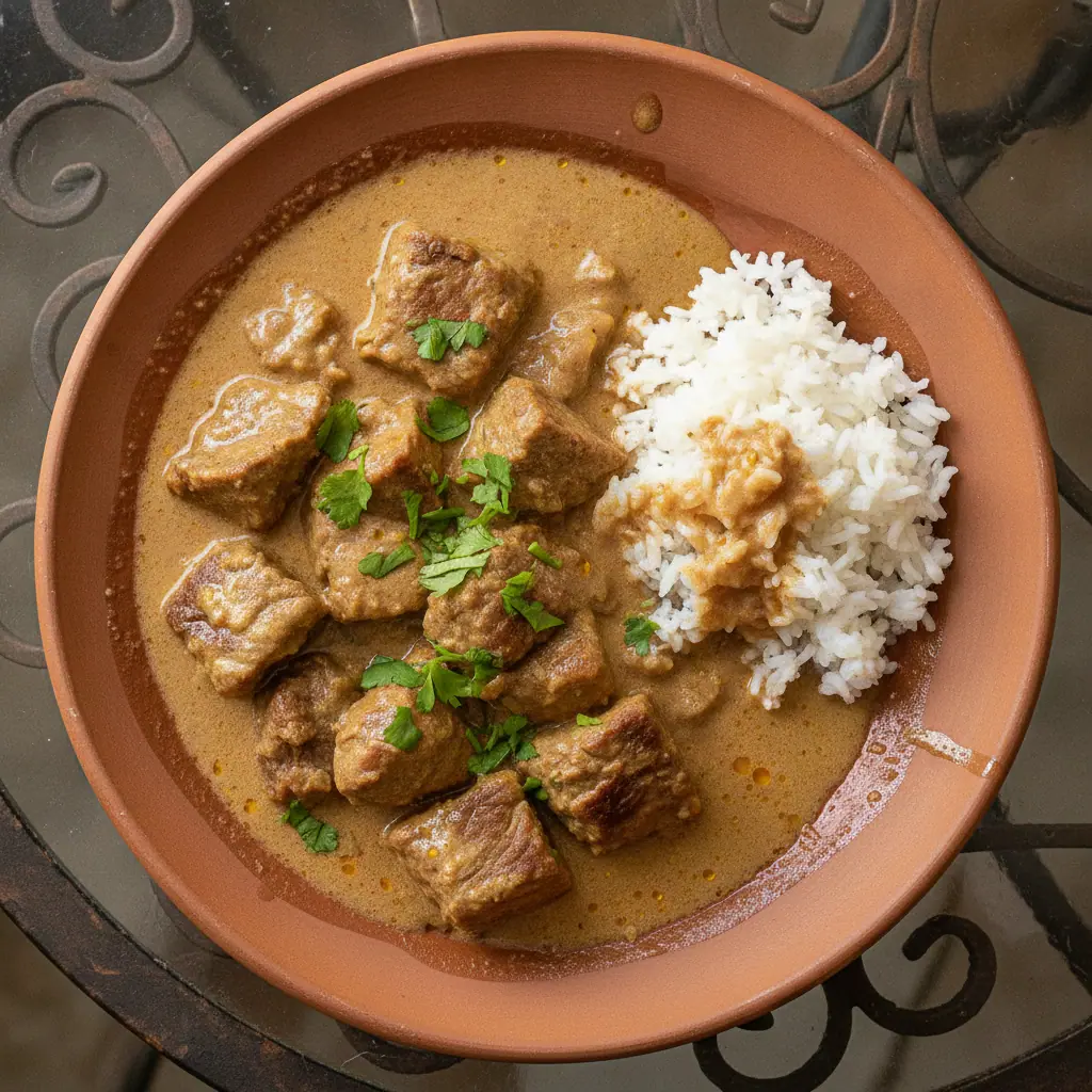 Carne en salsa de coco costeña