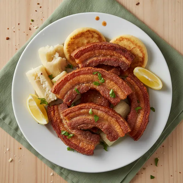 Chicharrón carnudo bien crocante