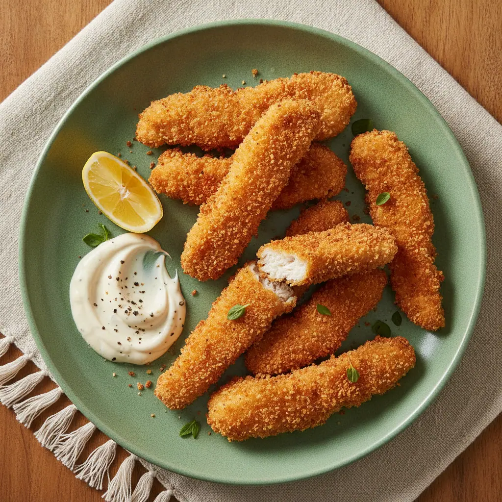 Deditos de pollo apanados a la freidora de aire