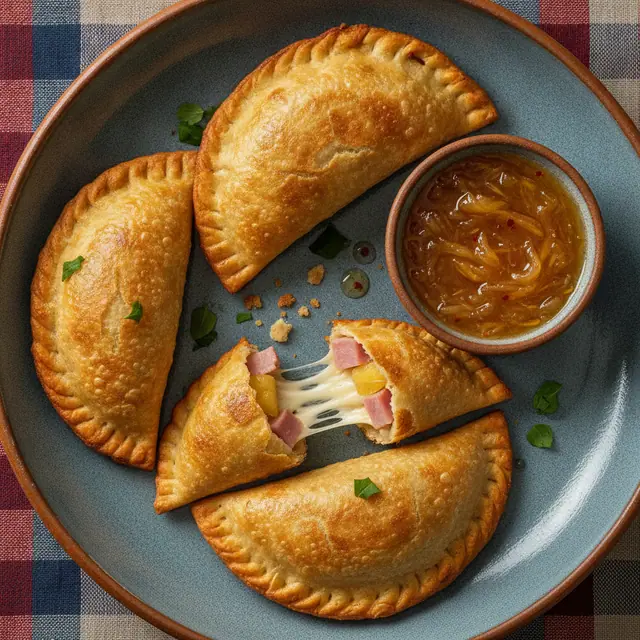 Empanadas hawaianas a la freidora de aire con salsa de piña