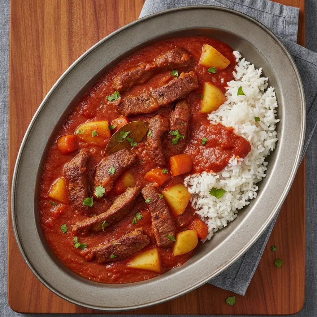 Goulash guisado con papa y zanahoria
