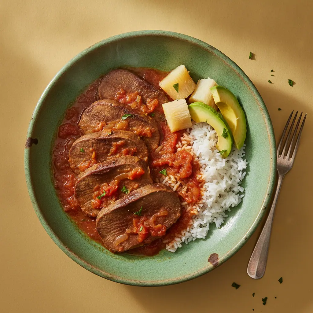 Lengua de res en salsa criolla