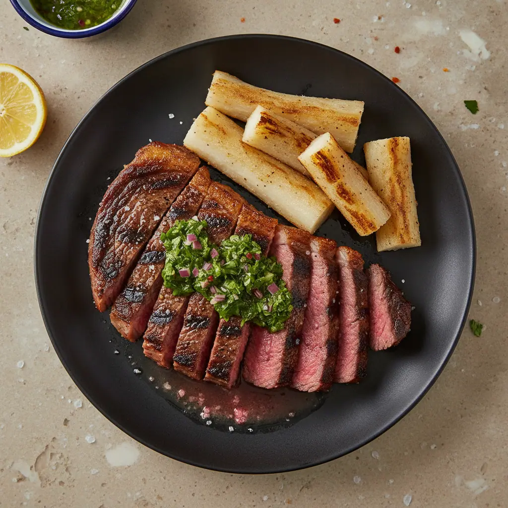 New York angus a la parrilla con chimichurri costeño