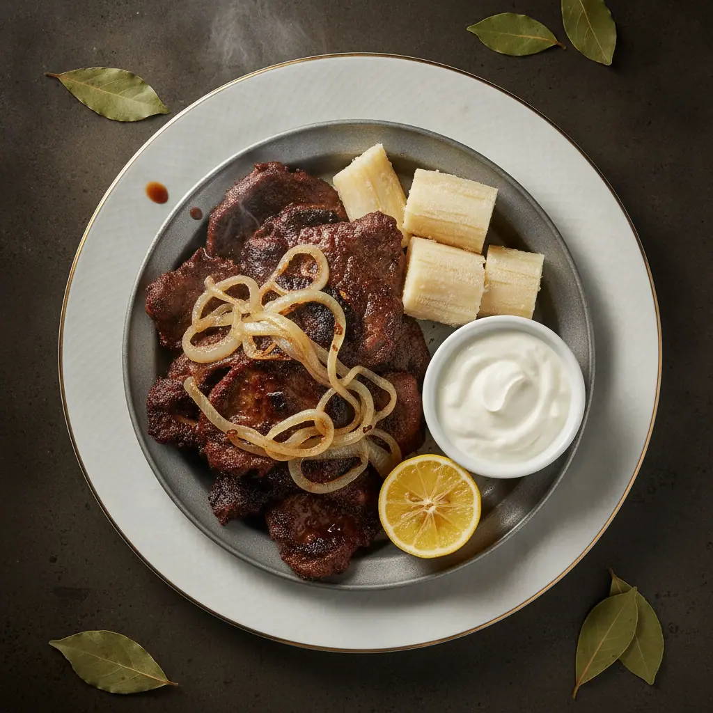 Pajarilla frita con cebolla