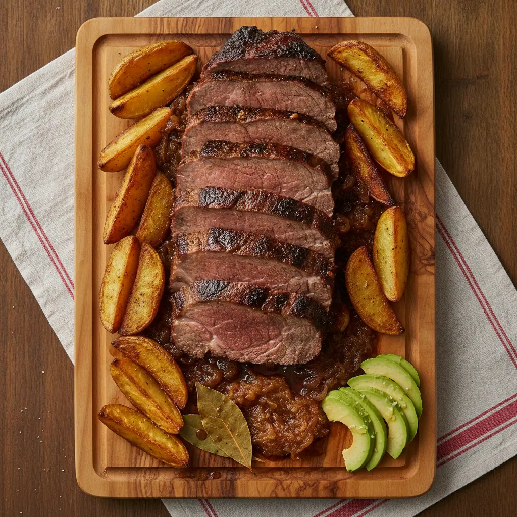Paleta de res al horno con papas