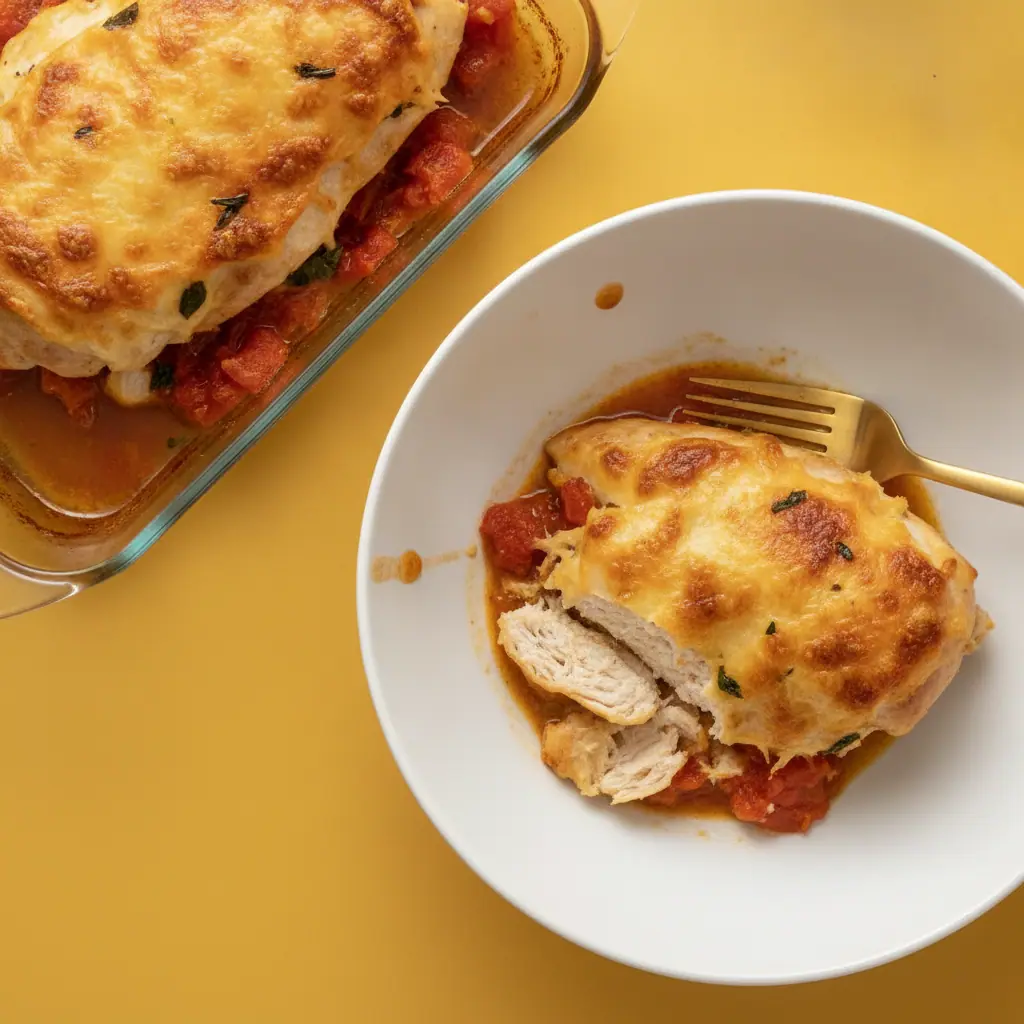 Pechuga gratinada con queso costeño