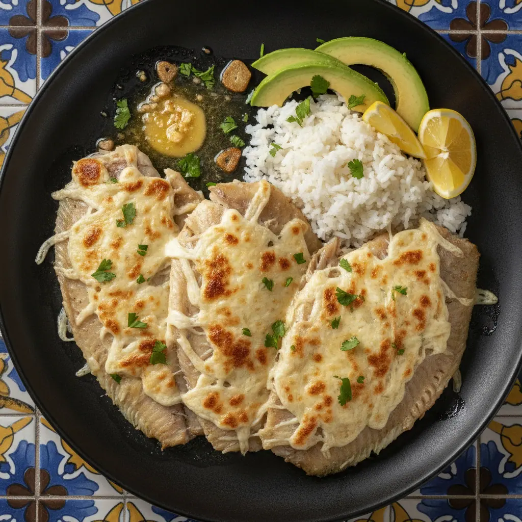 Filete de tilapia al horno con costra de queso costeño