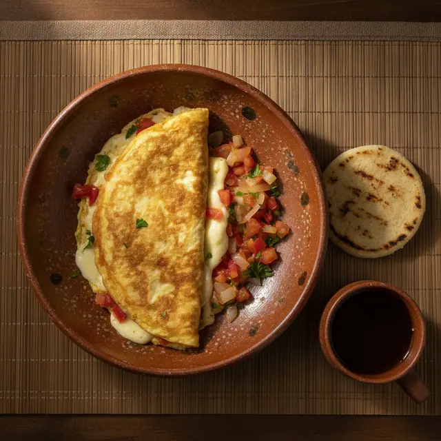 Tortilla de huevo con queso costeño derretido